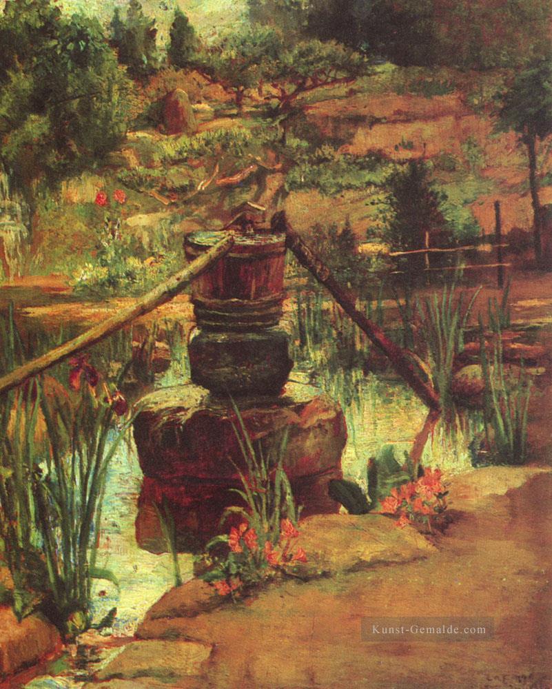 Der Brunnen im Garten bei Nikko John LaFarge Landschaft Strom Ölgemälde